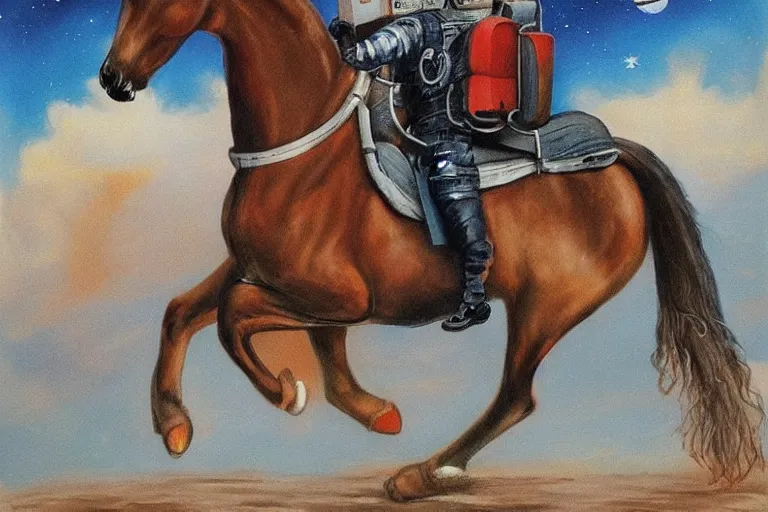 Image similar to horse lying on astronaut, arstation