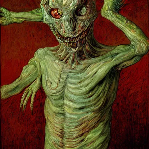 Image similar to digital art of a terrifying body horror humanoid creature painted by james ensor goya, trevor henderson and tyedied