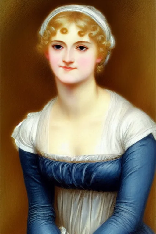 Prompt: jane austen blondie blond, painting by rossetti bouguereau, detailed art, artstation