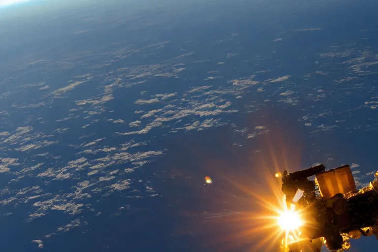 Image similar to photo of sun on earth horizon from the international space station