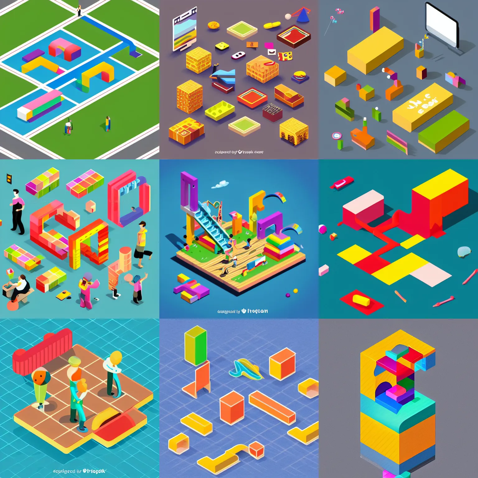 Prompt: playful creativity, fun, simple, isometric