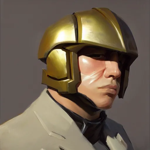 Image similar to greg manchess portrait painting of armored magritte as overwatch character, medium shot, asymmetrical, profile picture, organic painting, sunny day, matte painting, bold shapes, hard edges, street art, trending on artstation, by huang guangjian, gil elvgren, ruan jia, randy vargas, greg rutkowski