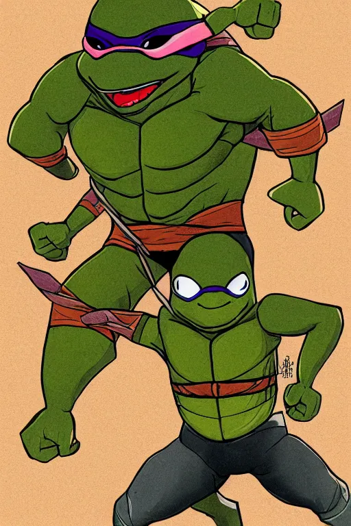 Image similar to detailed illustration of a ninja turtle, by mico suayan, full body