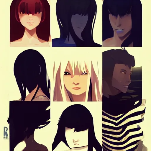 Image similar to face icon stylized minimalist bleach, loftis, cory behance hd by jesper ejsing, by rhads, makoto shinkai and lois van baarle, ilya kuvshinov, rossdraws global illumination