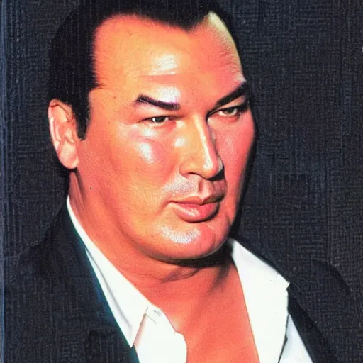 Image similar to Steven Seagal trading card. no text