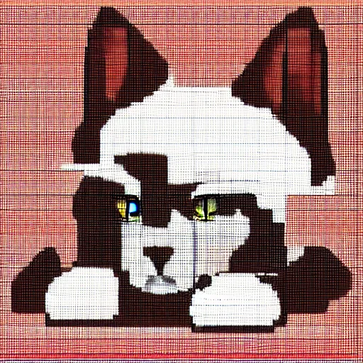 Image similar to pixel art of a cat