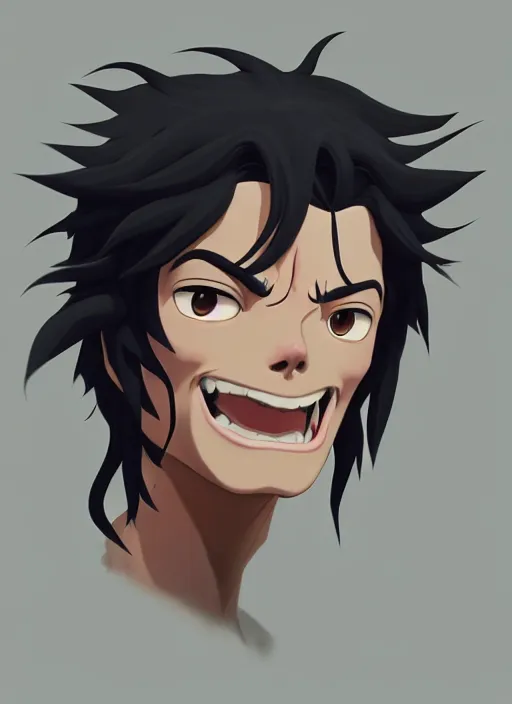 Prompt: centered!! macro head portrait of medieval yelling singing king michael jackson, artstation, detailed cartoon, elegant, digital painting, concept art, smooth, sharp focus, illustration, ghibli, makoto shinkai, don bluth, fujita goro, jean giraud, akihiko yoshida, tom whalen 8 k