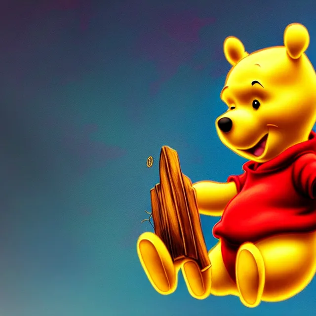 Prompt: epic professional digital art of Winnie the Pooh eports logo, best on artstation, cgsociety, wlop, Behance, pixiv, astonishing, impressive, outstanding, epic, cinematic, stunning, gorgeous, concept artwork, much detail, much wow, masterpiece.