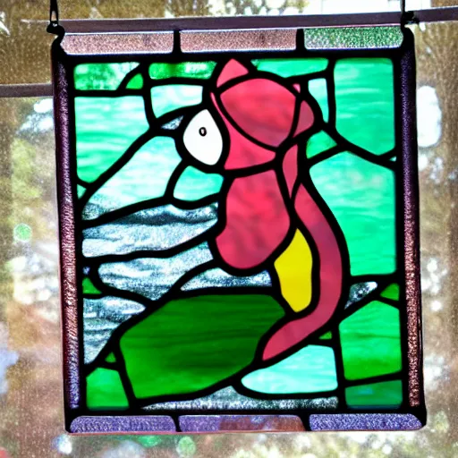 Prompt: hd stained glass windows of cute trolls