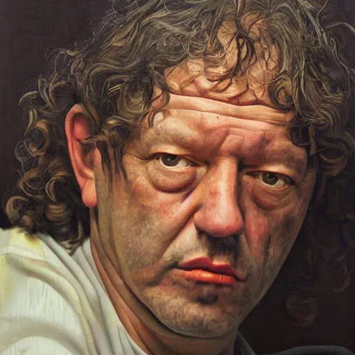 Image similar to high quality high detail painting by lucian freud, hd, dean ween, portrait