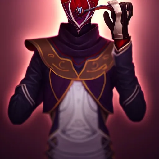 Prompt: Epic portrait of Jhin (league of legends), drinking tea.digital art on artstation