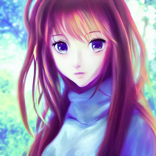 Prompt: anime, digital art, beautiful portrait of a girl by Sam Yang