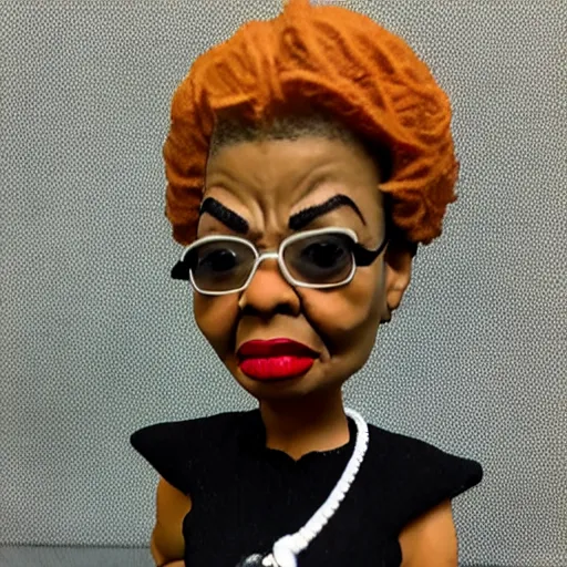 Image similar to maya angelou cosplay elaine brown, stop motion vinyl action figure, plastic, toy, butcher billy style