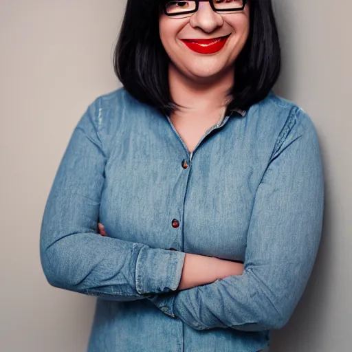 Prompt: Beautiful photograph of Tina Belcher Made of clay photo 50 mm studio lighting