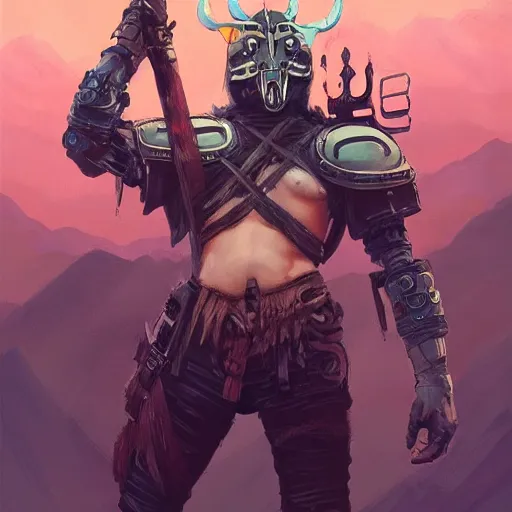 Image similar to cyberpunk viking helmet mask warrior goddess robot ninja fantasy, art gta 5 cover, official fanart behance hd artstation by jesper ejsing, by rhads, makoto shinkai and lois van baarle, ilya kuvshinov, ossdraws