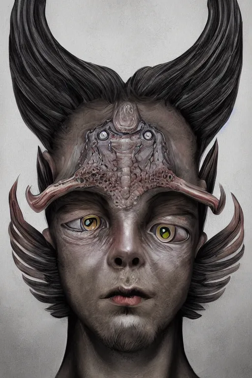 Prompt: portrait of man with seven eyes | digital painting | highly detailed | fantasy