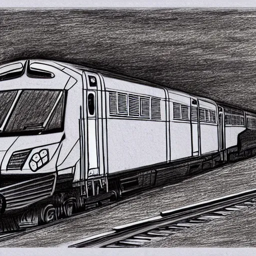 Image similar to train drawing a picture of a train