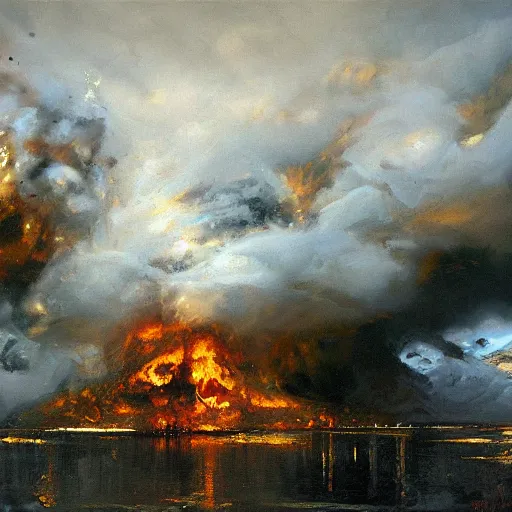 Prompt: this is hell, oil painting by james gurney