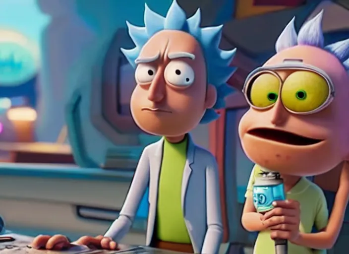 Image similar to film still of rick sanchez in the new pixar scifi movie 4 k,,,,,,,,,,,,,,,,,,,,,,,,,, rick and morty