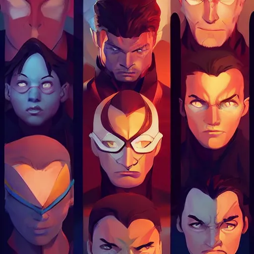 Image similar to face icon stylized minimalist x - men, loftis, cory behance hd by jesper ejsing, by rhads, makoto shinkai and lois van baarle, ilya kuvshinov, rossdraws global illumination