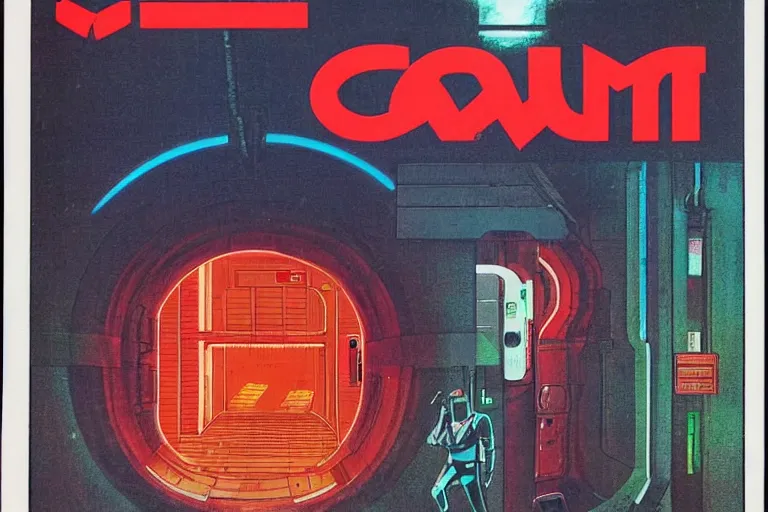 Image similar to 1979 OMNI Magazine Cover of a sewer system outlet. Cyberpunk Akira style by Vincent Di Fate