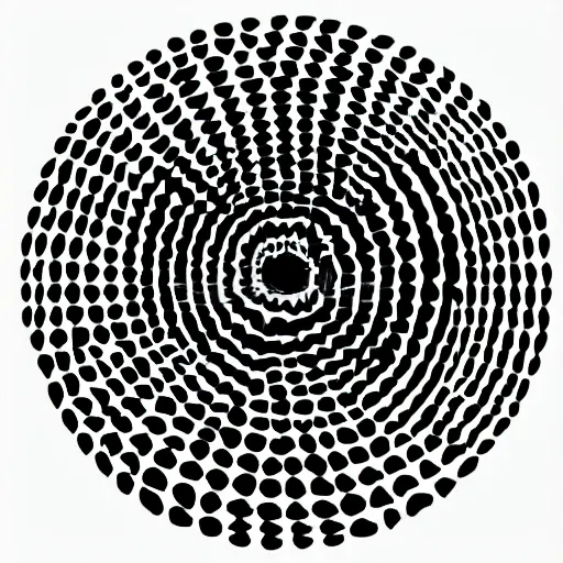 Image similar to optical illusion of a man looking into a reflective sphere illustration stippling hd