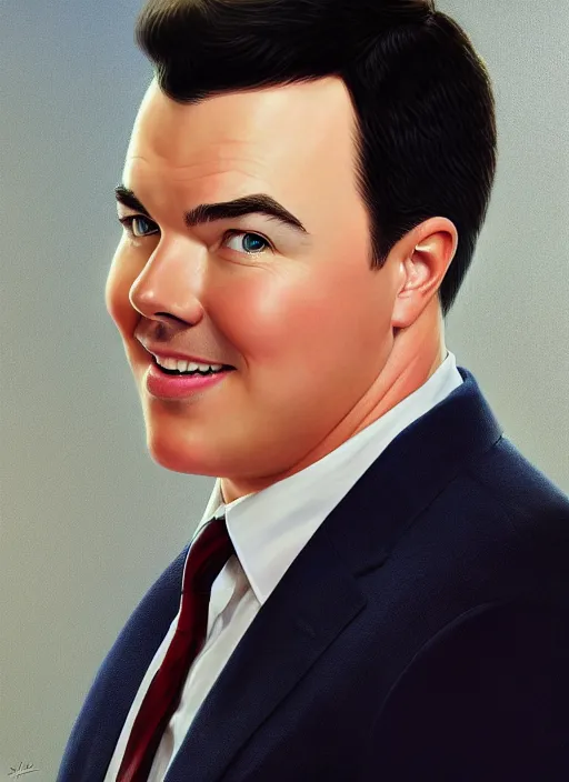 Image similar to high angle photo of seth macfarlane in the style of stefan kostic, realistic, sharp focus, 8 k high definition, insanely detailed, intricate, elegant, art by stanley lau and artgerm