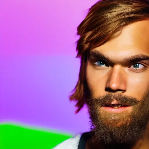 Prompt: pewdiepie, realistic, dynamic lighting, sharp focus