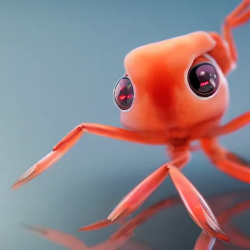 Prompt: a cute shrimp looking through the windows, high quality detail, unreal engine, 4k