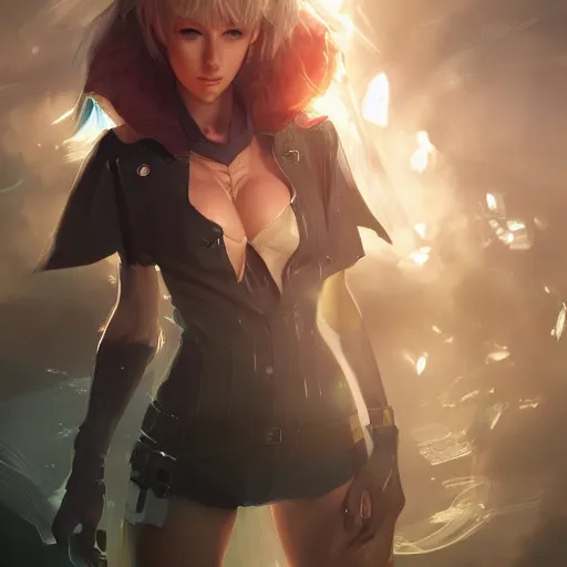 Image similar to cindy aurum ff 1 5, character concept art, sharp, digital matte painting, art by artgerm, greg rutkowski, wlop, dramatic lighting, trending on artstation