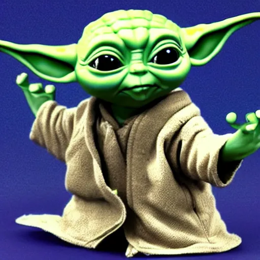Prompt: baby yoda by bill watterson but in 3 d.
