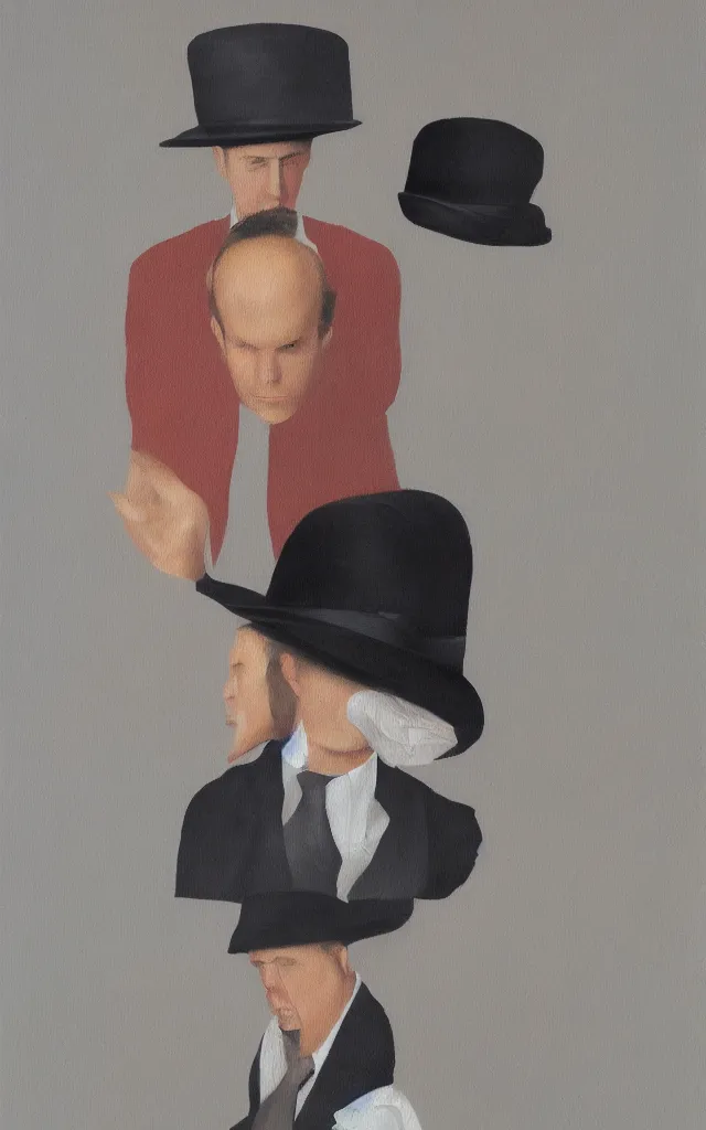 Image similar to the human vondition, realistic painting, 4k, in the style of rene magritte