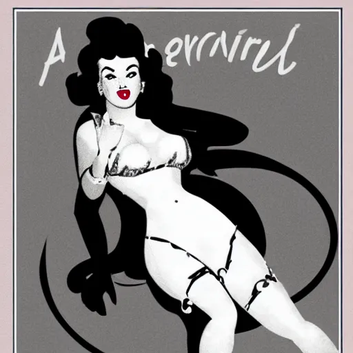 Image similar to a pinup in the style of olivia de berardinis.