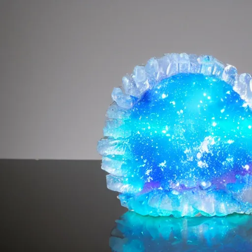 Image similar to blue ice crystal sculpture of galaxy nebula