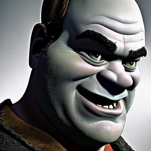 Image similar to Jack Nicholson as shrek, ultra realistic, concept art, intricate details, eerie, highly detailed, photorealistic, octane render, 8k, unreal engine, art by Andrew Andreev