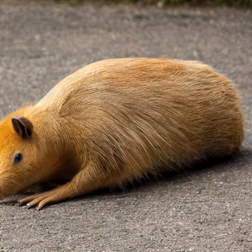 Image similar to high resolution photo of a capybara playing a jazz drum set