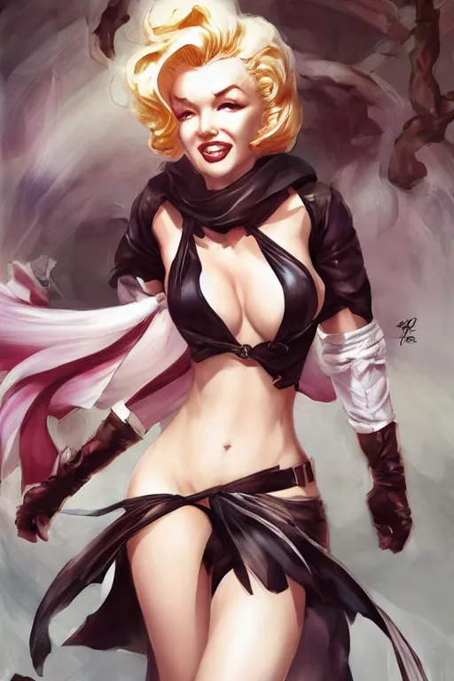 Image similar to Marilyn Monroe in a blade and soul spinoff artbook rendered by the artist Taran Fiddler, Joe Madureira,Nadezhda Tikhomirova, Jiyun Chae, Lê Long, trending on Artstation by Hyung tae Kim, artbook, Stanley Artgerm Lau, WLOP, Rossdraws , James Gurney