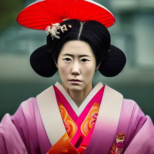 Image similar to hyperrealistic japanese geisha, by istvan sandorfi & thomas eakes & xiang duan, perfect facial symmetry, dim volumetric cinematic lighting, photorealistic, 8 k octane comprehensive render, post - processing, extremely hyper - detailed, intricate, lifelike texture, epic composition, masterpiece, identical to real robert lewandowski, stunning,