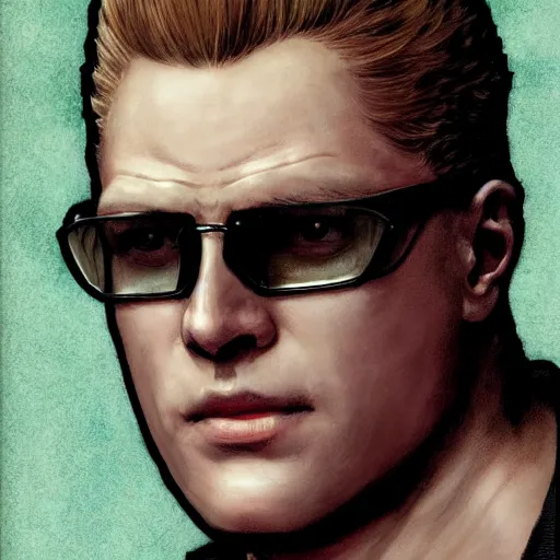 Prompt: Albert Wesker from Resident Evil, highly detailed, digital painting, artstation, concept art, smooth, sharp focus, illustration, ArtStation, art by artgerm and greg rutkowski and alphonse mucha and J. C. Leyendecker and Edmund Blair Leighton and Katsuhiro Otomo and Geof Darrow and Phil hale and Ashley wood and Ilya repin and Charlie Bowater