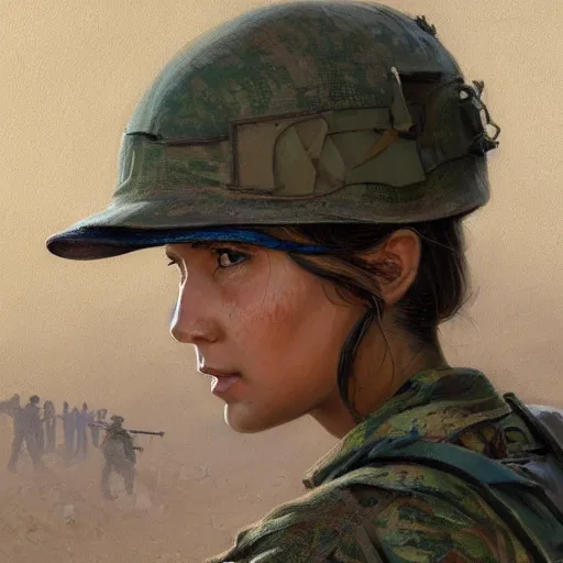 Image similar to beautiful YPJ soldier in the defense of Kobanî in the siege of Kobanî, detailed, centered, digital painting, artstation, concept art, donato giancola, Joseph Christian Leyendecker, Boris Vallejo, Breathtaking, 8k resolution, extremely detailed, beautiful, establishing shot, artistic, hyperrealistic, beautiful face, octane render