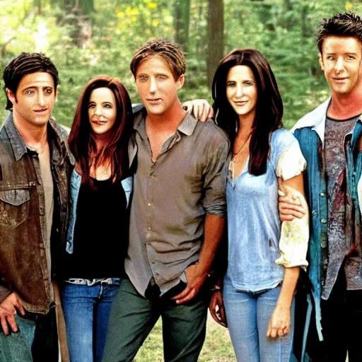 Image similar to cast of friends appearing in the walking dead