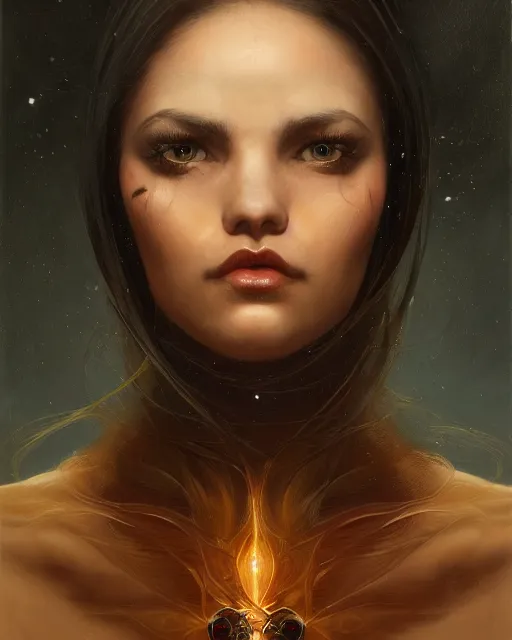 Prompt: symmetrical portrait of a 2 5 year old girl, by karol bak, james jean, tom bagshaw, rococo, sharp focus, trending on artstation, cinematic lighting, hyper realism, octane render, 8 k, hyper detailed.