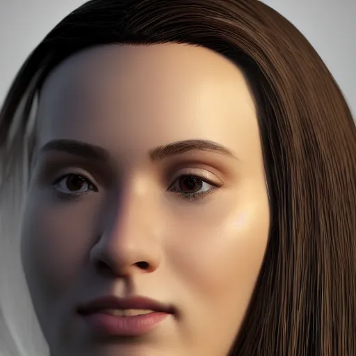 Prompt: young woman face profile with huge 1 8 inch nose octane render