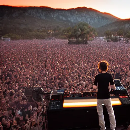 Image similar to dj madeon playing a live show on the surface of the sun