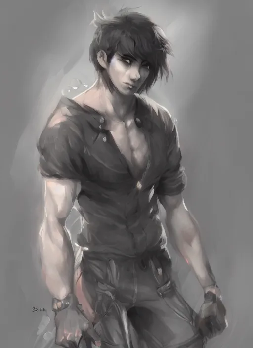 Image similar to detailed beautiful male character art, concept art, depth of field, on amino, by sakimichan patreon, wlop, weibo, bcy. net, bcy high quality art on artstation.