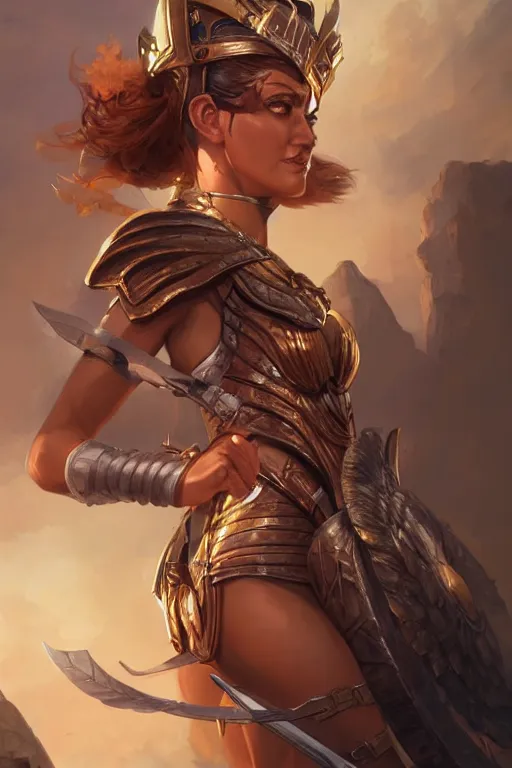 Image similar to amazon valkyrie athena, d & d, fantasy, portrait, highly detailed, headshot, digital painting, trending on artstation, concept art, sharp focus, illustration, art by artgerm and greg rutkowski and magali villeneuve