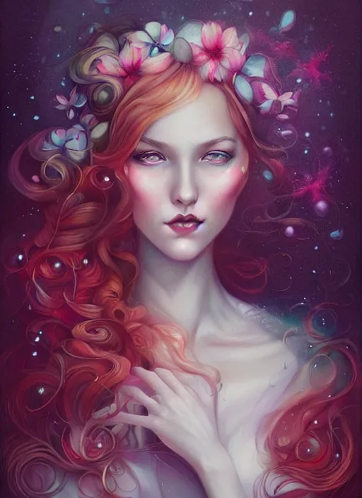 Prompt: a portrait of a pretty young lady by anna dittmann