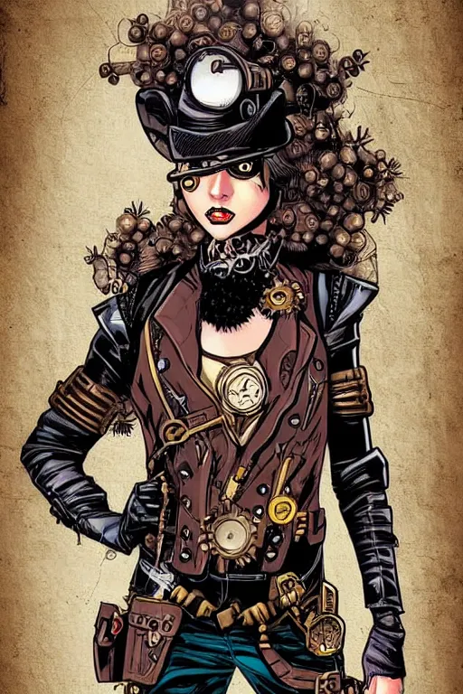 Image similar to steampunk superhero, digital art, comics style art, highly detailed