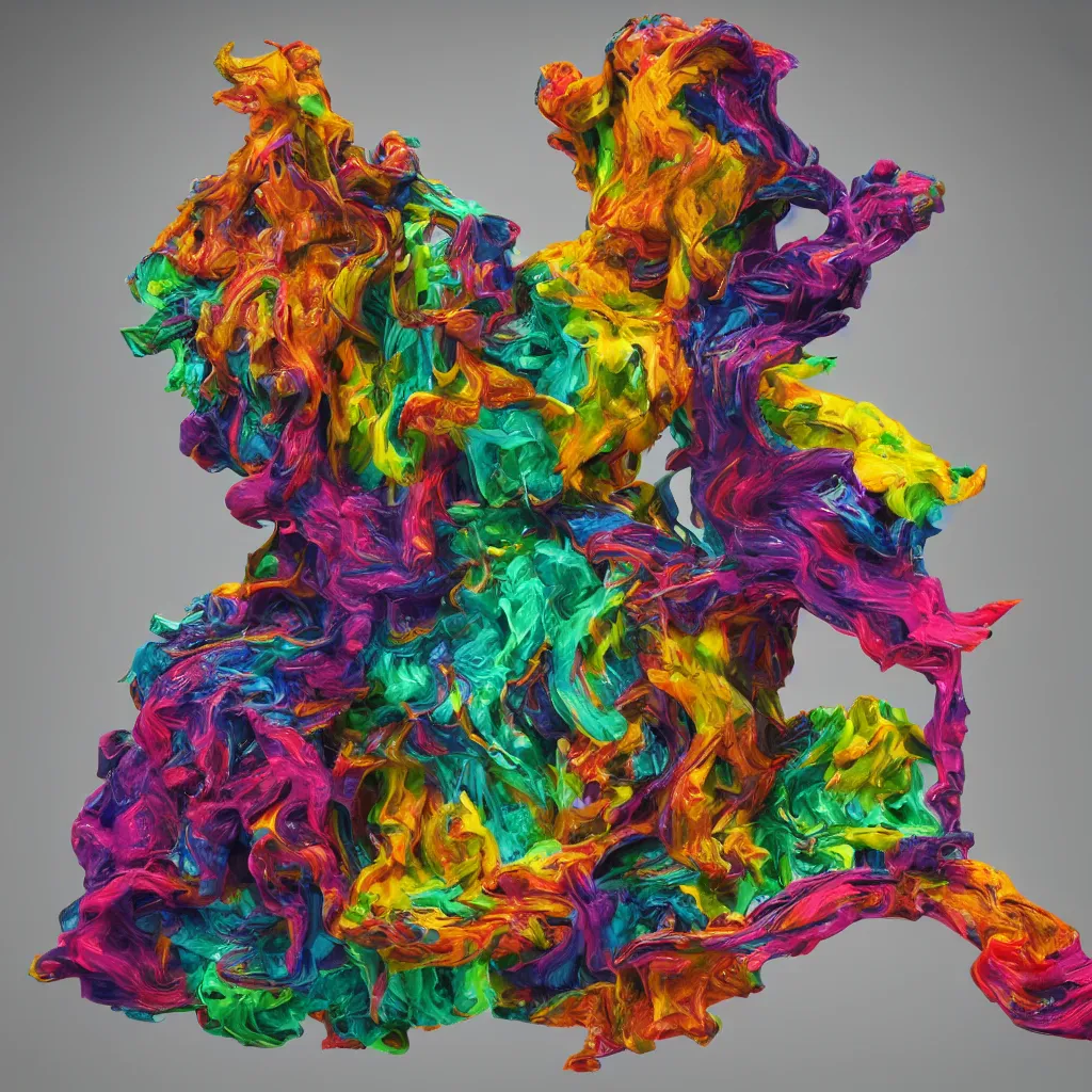 Image similar to painful pleasures by lynda benglis, octane render, colorful, 4 k, 8 k