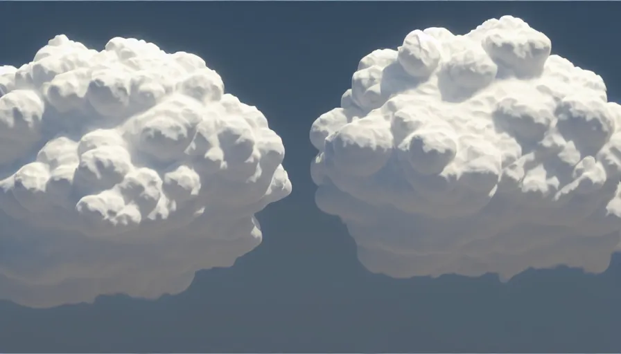 Image similar to VDB Voxel!! Rendering of Volumetric Cloud, High Quality, Hyperrealistic Rendering, Octane, Redshift, Smooth Gradients